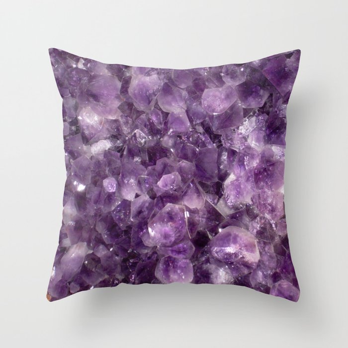 Amethyst throw shop pillows