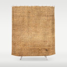 Brown burlap cloth background or sack cloth Shower Curtain