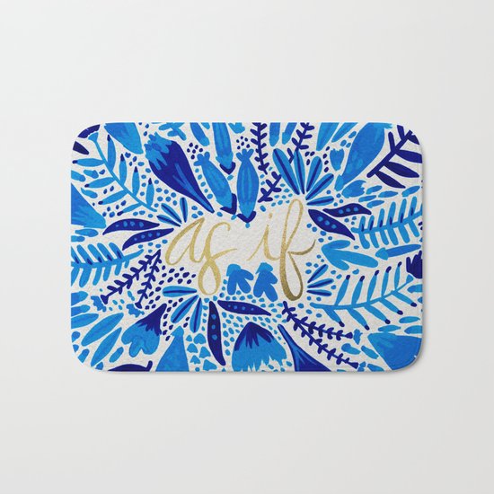 As If – Navy & Gold Bath Mat