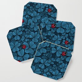 Find the lucky clover in blue Coaster