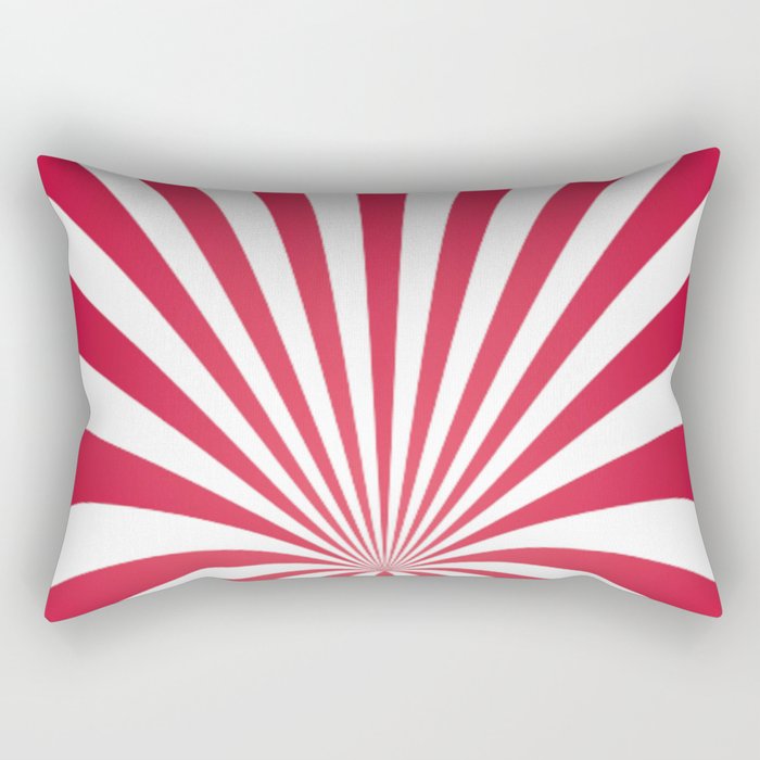 Red White and Pink Stripes Swirl Funnel Vintage Rectangular Pillow