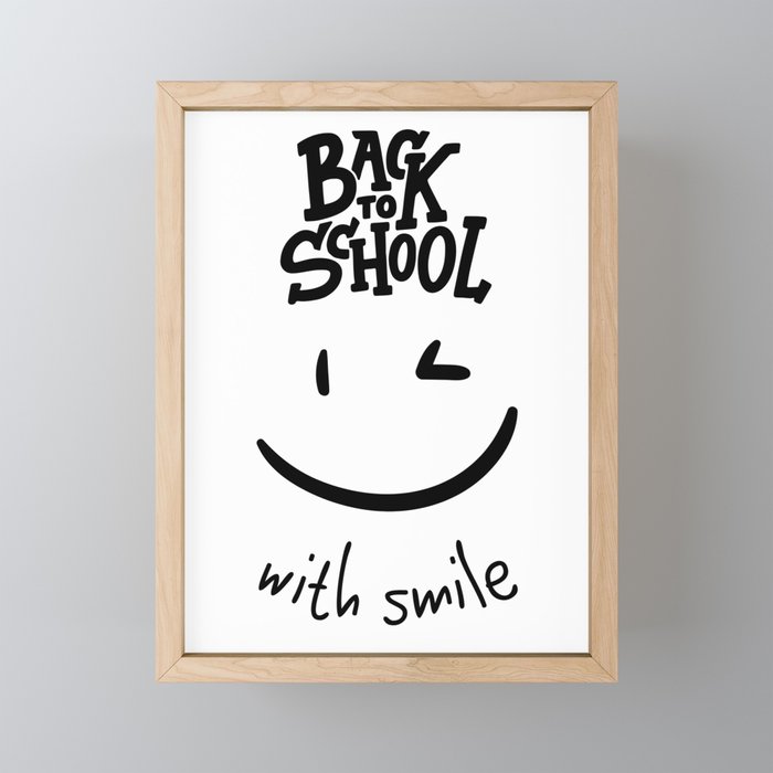 Back to school with smile  Framed Mini Art Print