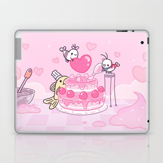 Shy Shrimp - Birthday Cake Laptop & iPad Skin