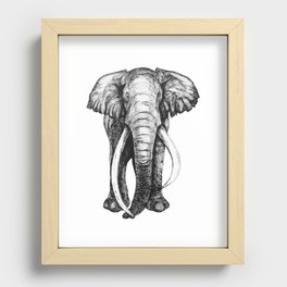 Hand drawn elephant Recessed Framed Print