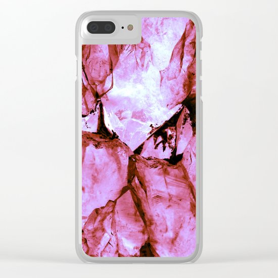 Pink Crystals Clear iPhone Case