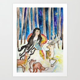 Snow Queen Goddess Art Print