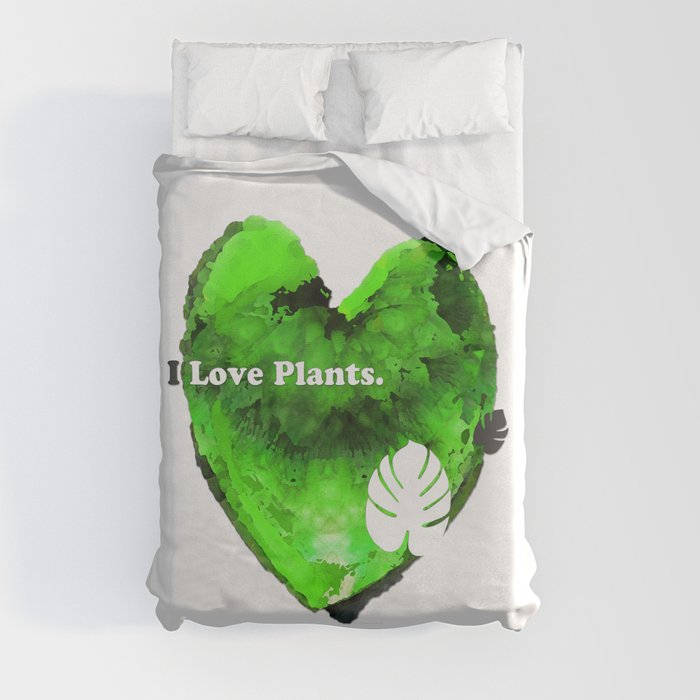 Clean Green Heart Art For Plant Lovers Duvet Cover