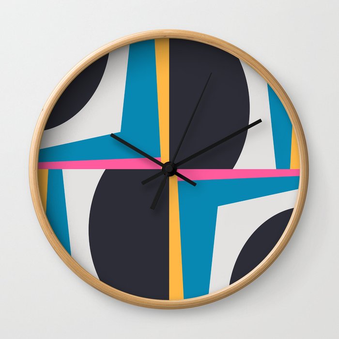 Modern Geometric 65 Blue Wall Clock