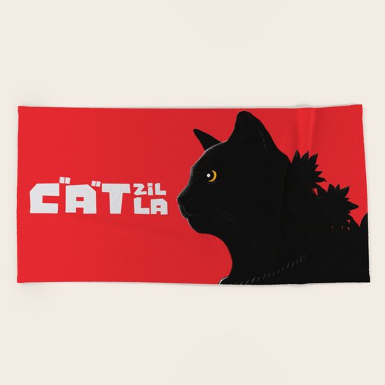 Catzilla Beach Towel
