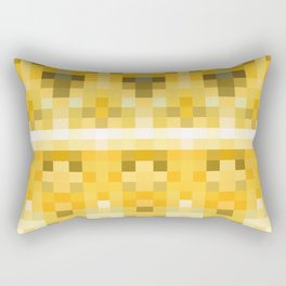 geometric symmetry pixel square pattern abstract background in yellow brown Rectangular Pillow