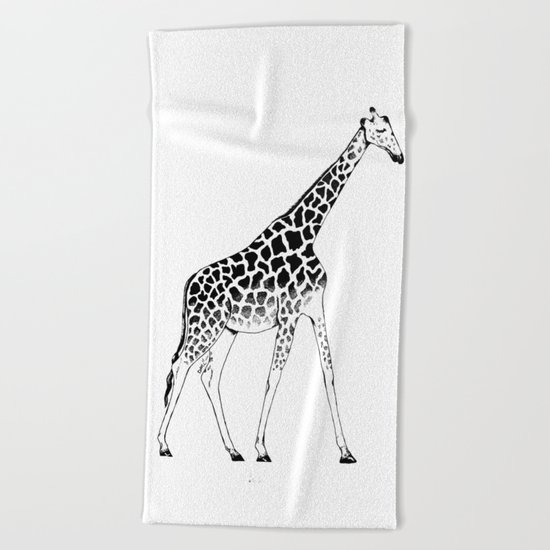 Lone Giraffe Beach Towel
