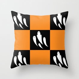 Ghosts - Black & Orange Throw Pillow
