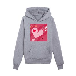 Illustration on the theme of valentine’s day, love, union, and marriage Kids Pullover Hoodies