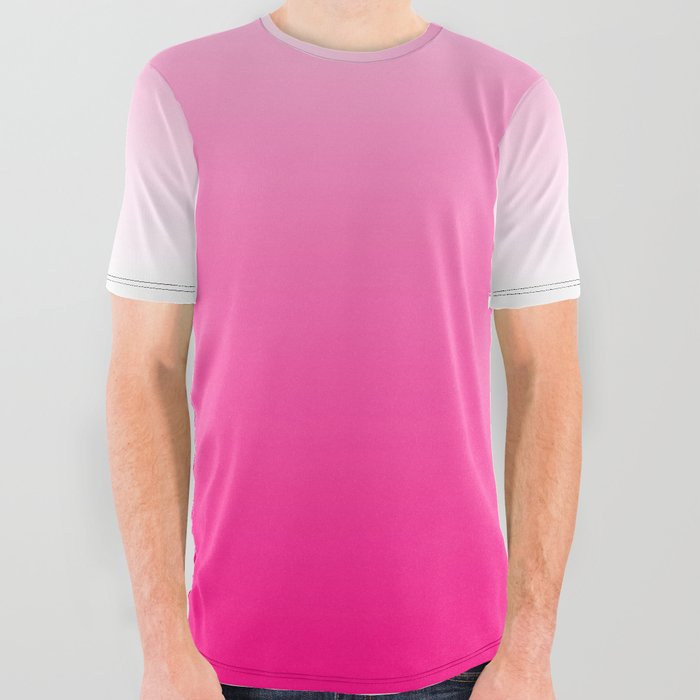 Hot Pink Ombre All Over Graphic Tee