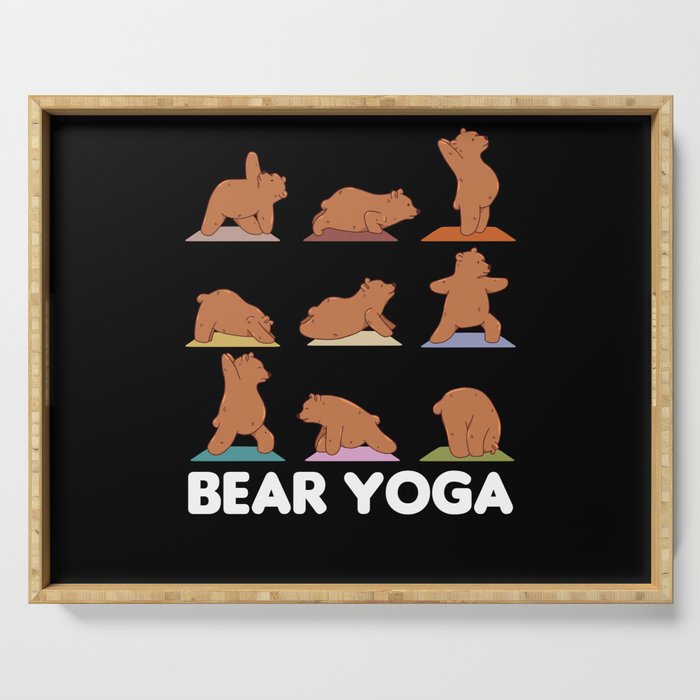 Bear Yoga Cute Bears Sport Namaste Meditation Serving Tray