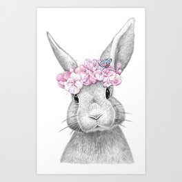Spring bunny Art Print