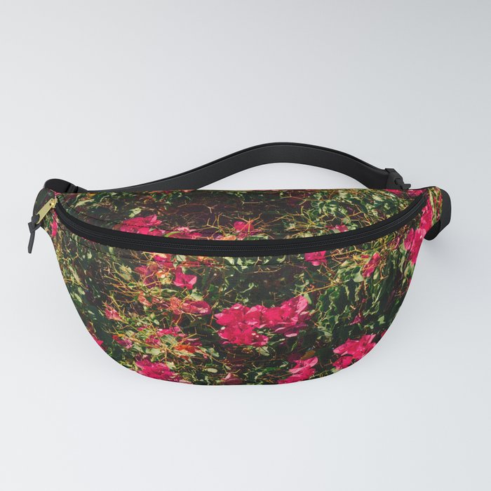 Vintage Flower Festival | Pink Flowers in Bush | Nature & Travel Photography Fanny Pack