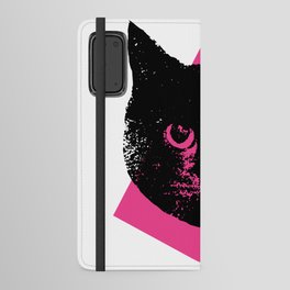 Black Cat, Color Block Pink Android Wallet Case
