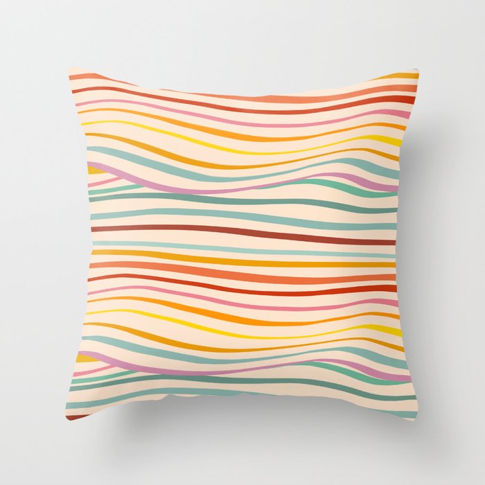 Sea of change - Rainbow Wave Pattern Throw Pillow