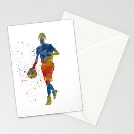 Basketball player in watercolor Stationery Card
