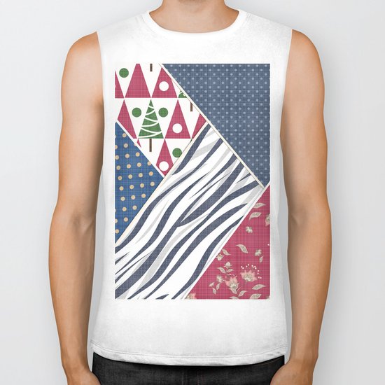 Abstract pattern .Textile patchwork patchwork . Biker Tank
