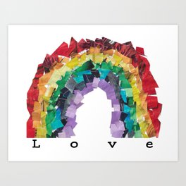 Rainbow Love collage Art Print