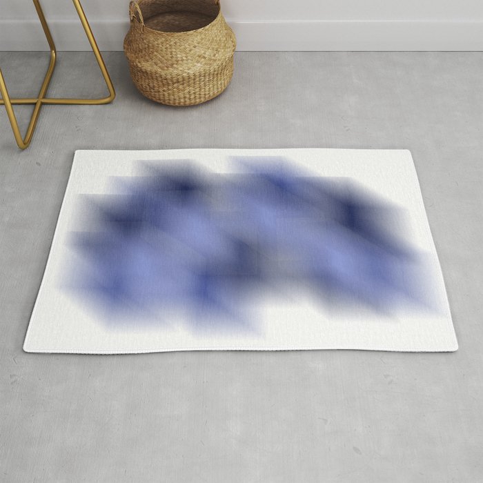 Cool Cube Abstract Optical Illusion - Watercolor Digital Artwork Rug