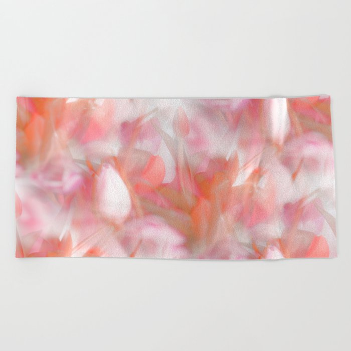 Pink Tulips Abstract Nature Spring Atmosphere #decor #society6 #buyart Beach Towel