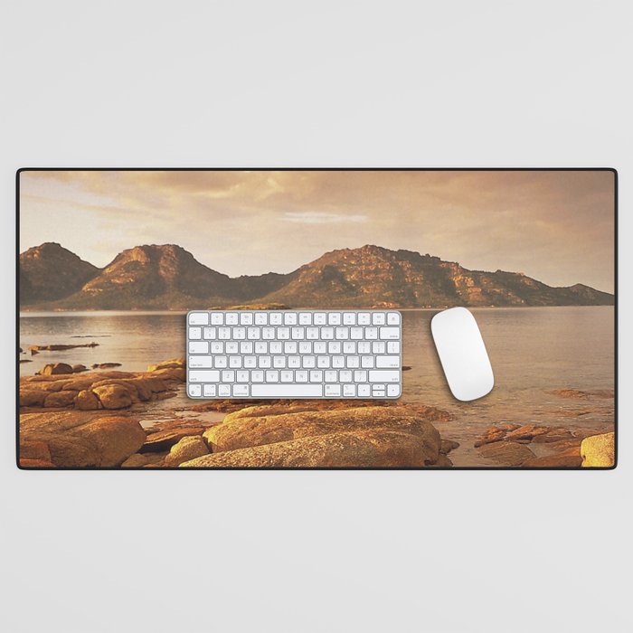 Australia Photography - Stones By The Ocean Shore Desk Mat