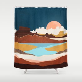 Desert Moon Lake Shower Curtain