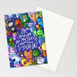 All my stuffies Stationery Cards