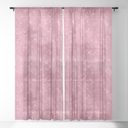 Glamorous Bling Pink Luxury Pattern Sheer Curtain