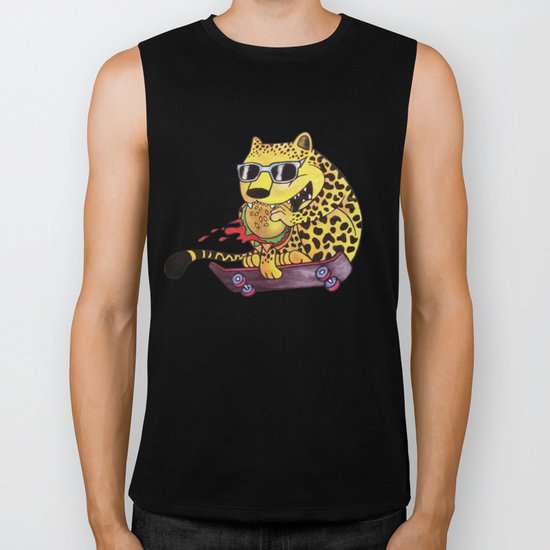 Skating Cheetah Biker Tank