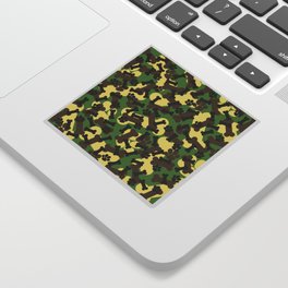 Green Dog Paws And Bones Camouflage Pattern Sticker