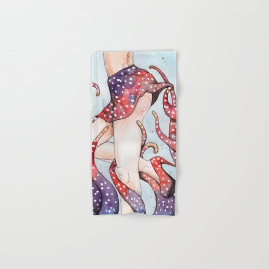 peeking tentacle Hand & Bath Towel
