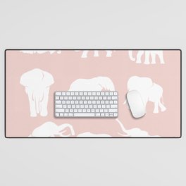 Rose elephant silhouette Desk Mat