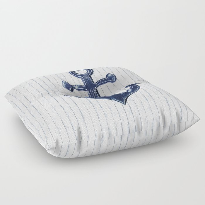 Rustic Anchor in navy blue Floor Pillow