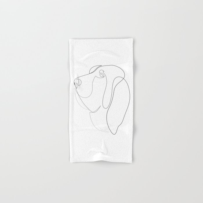 Bloodhound - one line drawing Hand & Bath Towel