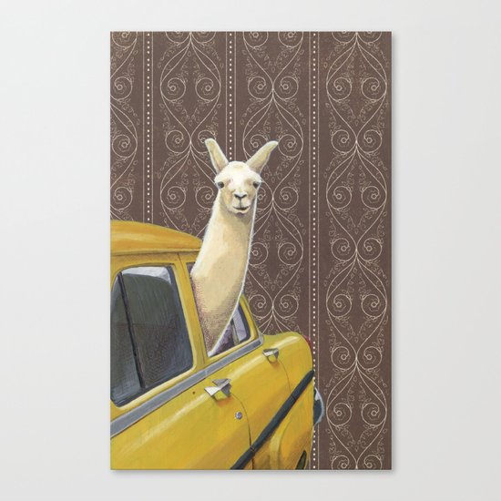 Taxi Llama Canvas Print