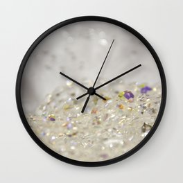 White Crystals Bokeh Wall Clock
