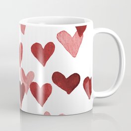 Valentine's Day Watercolor Hearts - red Mug
