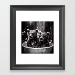 Bath Time for Cubs Framed Art Print