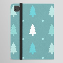 White Blue Beautiful Christmas Patterns Tree iPad Folio Case