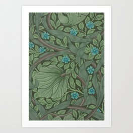 William Morris Art Nouveau Forget Me Not Floral Art Print
