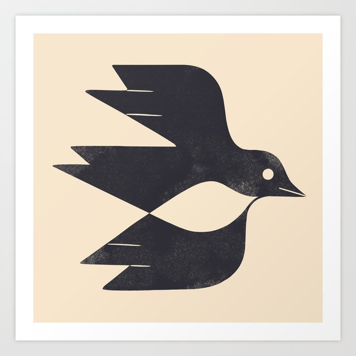 Minimal Blackbird No. 2 Art Print