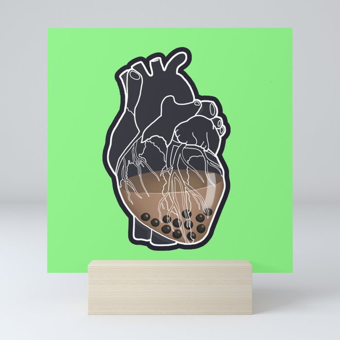 Boba Heart Mini Art Print