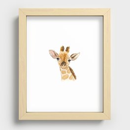Watercolor Giraffe Recessed Framed Print