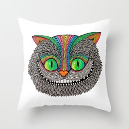 Alice´s cheshire cat by Luna Portnoi Throw Pillow