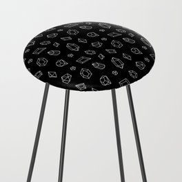 Black and White Gems Pattern Counter Stool