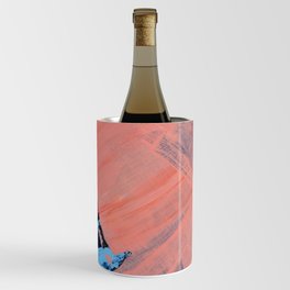 Reveal [4] a minimal abstract mixed-media piece in pinks and blue by Alyssa Hamilton Art Wine Chiller